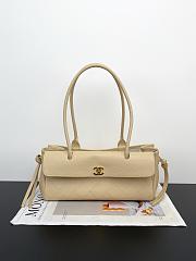 Fortok Chanel Grained Calfskin Stitched Urban Essentials Shopping Bag Beige 30.5×11.5×15cm - 1