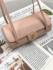 Fortok Chanel Preppy Coco Bowling Bag Salmon Pink 20×10×11cm  - 3