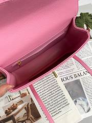 Fortok Chanel Preppy Coco Bowling Small Bag Pink 14×22x7cm - 3