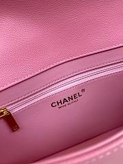 Fortok Chanel Preppy Coco Bowling Small Bag Pink 14×22x7cm - 6