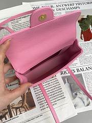 Fortok Chanel Preppy Coco Bowling Bag Pink 11.5×17x5cm - 4