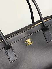 Fortok Chanel Small Cerf Shopping Bag Black Calfskin Black 34×13×20cm - 3