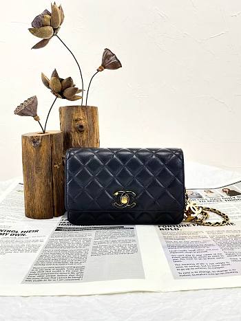 Fortok Chanel Wallet on Chain Black 19×3.5×12cm