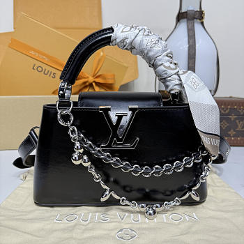 Fortok Louis Vuitton Capucines East-West Bag Black 22*8*12cm 