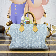 Fortok Louis Vuitton Speedy Soft 30 Monogram Denim Canvas 34*19*22cm - 5