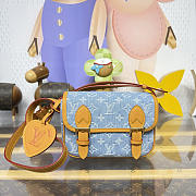 Fortok Louis Vuitton Satchel Mini Crossbody Bag Denim 19.5*6*15cm - 1