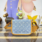 Fortok Louis Vuitton Satchel Mini Crossbody Bag Denim 19.5*6*15cm - 5