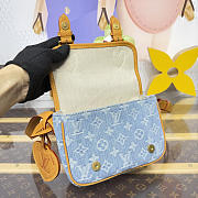 Fortok Louis Vuitton Satchel Mini Crossbody Bag Denim 19.5*6*15cm - 3