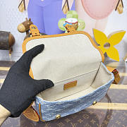 Fortok Louis Vuitton Satchel Mini Crossbody Bag Denim 19.5*6*15cm - 2