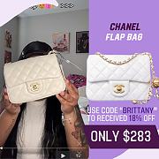 Fortok Chanel Mini Flap Bag With Gold Ball Charm White 18×13×7cm - 1