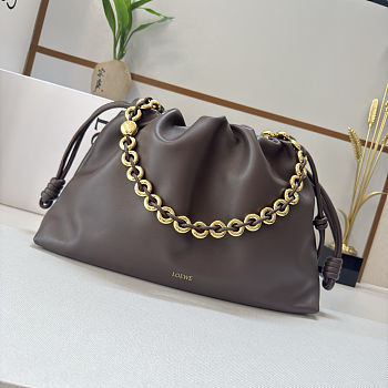 Fortok Loewe Flamenco Clutch Large Nappa Calfskin Chocolate 41*9*26cm