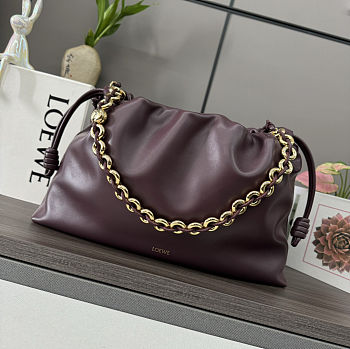 Fortok Loewe Flamenco Clutch Large Nappa Calfskin Burgundy 41*9*26cm