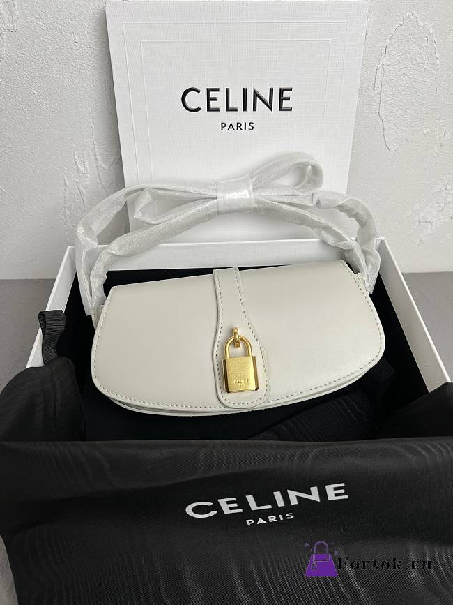 Fortok Celine Tabou Crossbody Handbag White 18 x 8 x 5cm - 1