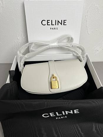 Fortok Celine Tabou Crossbody Handbag White 18 x 8 x 5cm