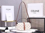 Fortok Celine Tabou Crossbody Handbag White Triomphe 18 x 8 x 5cm - 3
