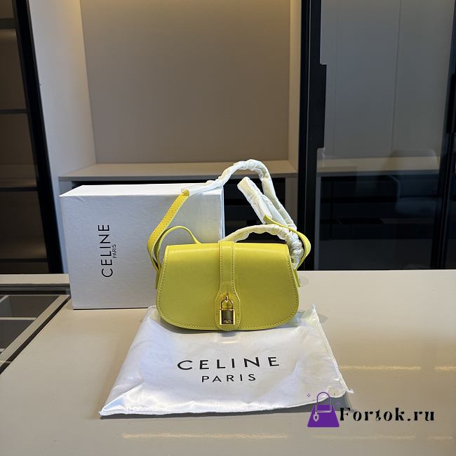 Fortok Celine Tabou Crossbody Handbag Yellow 20*11*6cm - 1