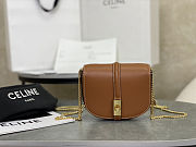 Fortok Celine Small 16 Wallet On Chain Tan Calfskin 14x11x5cm - 1