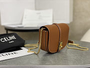 Fortok Celine Small 16 Wallet On Chain Tan Calfskin 14x11x5cm - 6