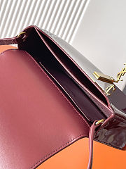 Fortok Saint Laurent Mini Voltaire Shoulder Bag Gloss Burgundy Patent Leather 17.5x13.5x5cm - 4