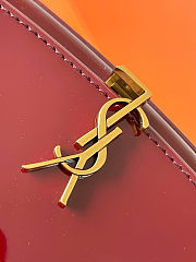 Fortok Saint Laurent Mini Voltaire Shoulder Bag Gloss Burgundy Patent Leather 17.5x13.5x5cm - 2
