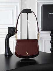 Fortok Saint Laurent Voltaire Gloss Burgundy Patent Leather 17.5×21×8cm - 1
