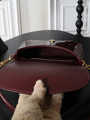 Fortok Saint Laurent Voltaire Gloss Burgundy Patent Leather 17.5×21×8cm - 5
