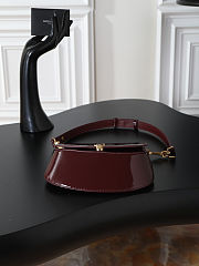 Fortok Saint Laurent Voltaire Gloss Burgundy Patent Leather 17.5×21×8cm - 4