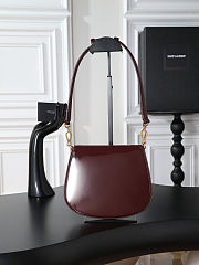 Fortok Saint Laurent Voltaire Gloss Burgundy Patent Leather 17.5×21×8cm - 3