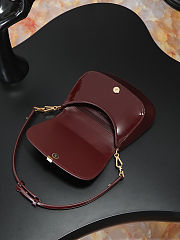 Fortok Saint Laurent Voltaire Gloss Burgundy Patent Leather 17.5×21×8cm - 2