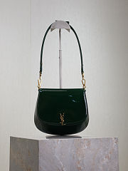 Fortok Saint Laurent Voltaire Gloss Green Patent Leather 17.5×21×8cm - 1