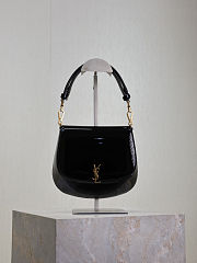 Fortok Saint Laurent Voltaire Gloss Black Patent Leather 17.5×21×8cm - 1