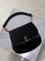 Fortok Saint Laurent Voltaire Gloss Black Patent Leather 17.5×21×8cm - 2