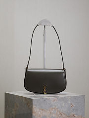 Fortok Saint Laurent Black Mini Voltaire Leather Shoulder Bag Grey 13.5x17.5x5cm - 1