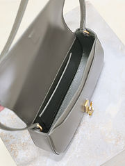 Fortok Saint Laurent Black Mini Voltaire Leather Shoulder Bag Grey 13.5x17.5x5cm - 3