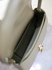 Fortok Saint Laurent Black Mini Voltaire Leather Shoulder Bag Olive Green 13.5x17.5x5cm - 6