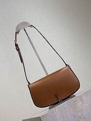 Fortok Saint Laurent Black Mini Voltaire Leather Shoulder Bag Tan 13.5x17.5x5cm - 4