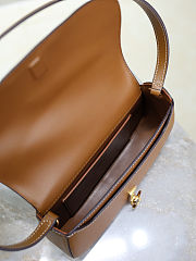 Fortok Saint Laurent Black Mini Voltaire Leather Shoulder Bag Tan 13.5x17.5x5cm - 3