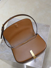 Fortok Saint Laurent Black Mini Voltaire Leather Shoulder Bag Tan 13.5x17.5x5cm - 2