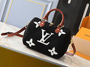 Fortok Louis Vuitton Speedy Bandoulière 25 Shearling Bag Black 25x19x15cm - 1
