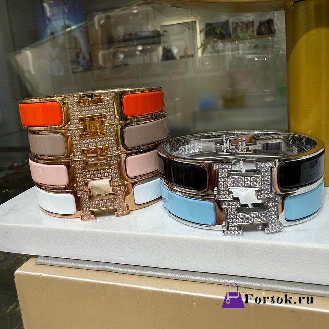 Fortok Hermès Clic H Bracelets Multicolors Diamonds - 1