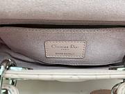Fortok Dioramour Lady D-Joy Bag Pink Cannage Lambskin Embroidered with Multicolor Doves & Roses Motif 22x12x6cm - 2