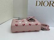 Fortok Dioramour Lady D-Joy Mini Bag Pink Cannage Lambskin Embroidered with Multicolor Doves & Roses Motif 19x10x5.5cm - 4