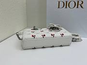 Fortok Dioramour Lady D-Joy Bag White Cannage Lambskin Embroidered with Multicolor Doves & Roses Motif 22x12x6cm - 6
