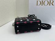Fortok Dior Mini Lady Dior Bag Black Cannage Lambskin Embroidered with Multicolor Doves & Roses Motif 18 x 15 x 7 cm - 5