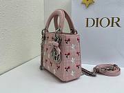 Fortok Dior Mini Lady Dior Bag Pink Cannage Lambskin Embroidered with Multicolor Doves & Roses Motif 18 x 15 x 7 cm - 5