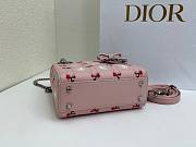 Fortok Dior Mini Lady Dior Bag Pink Cannage Lambskin Embroidered with Multicolor Doves & Roses Motif 18 x 15 x 7 cm - 6
