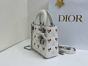 Fortok Dior Mini Lady Dior Bag White Cannage Lambskin Embroidered with Multicolor Doves & Roses Motif 18 x 15 x 7 cm - 4
