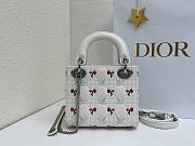 Fortok Dior Mini Lady Dior Bag White Cannage Lambskin Embroidered with Multicolor Doves & Roses Motif 18 x 15 x 7 cm - 5