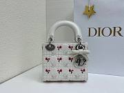 Fortok Dior Mini Lady Dior Bag White Cannage Lambskin Embroidered with Multicolor Doves & Roses Motif 18 x 15 x 7 cm - 6
