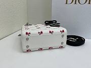 Fortok Dior Mini Lady Dior Bag White/Black Cannage Lambskin Embroidered with Multicolor Doves & Roses Motif 18 x 15 x 7 cm - 4